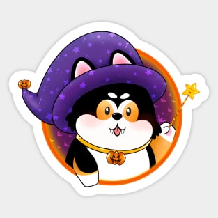 The corgi witch halloween Sticker